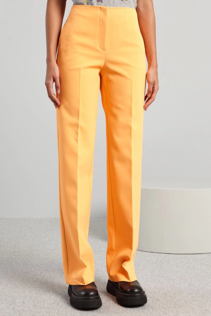 High waist cady trousers - ORANGE