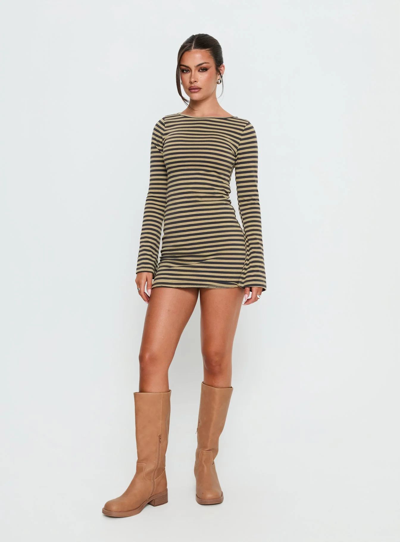 Bryanna Long Sleeve Mini Dress Yellow / Navy