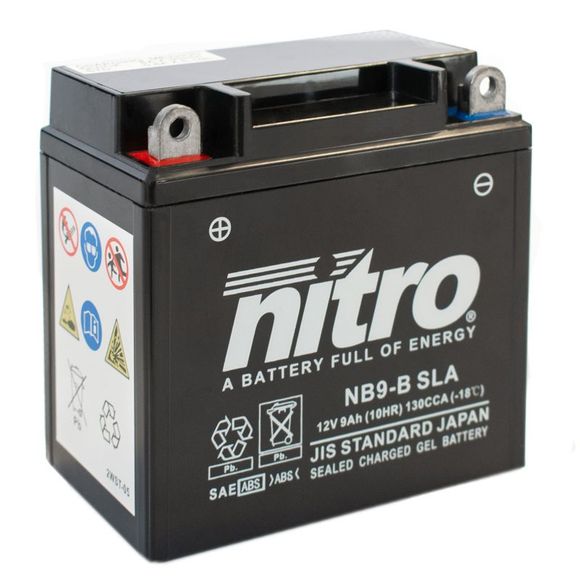 Batterie Nitro NB9-B SLA FERME TYPE ACIDE SANS ENTRETIEN/PRÊTE À L'EMPLOIRef : NB9-B SLA