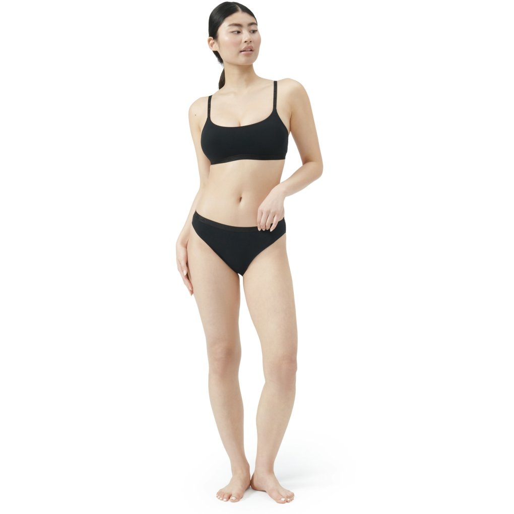 adidas Sports Underwear Active Essentials Cotton High Leg Bikini Bottom Women - black