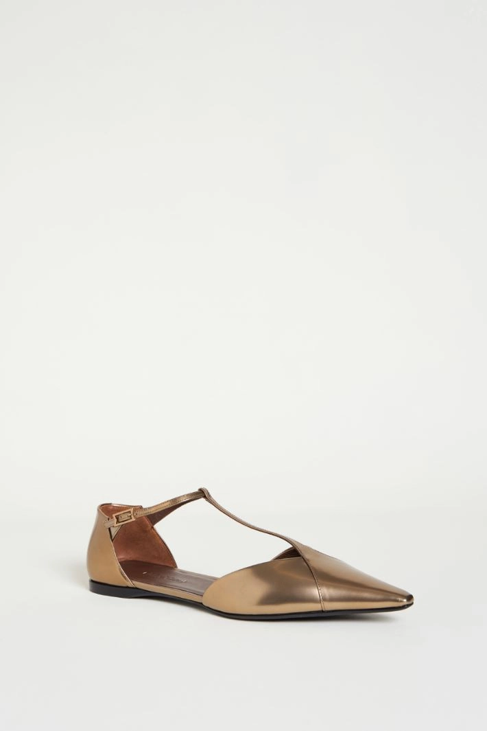 T-bar ballet flats - BRONZE