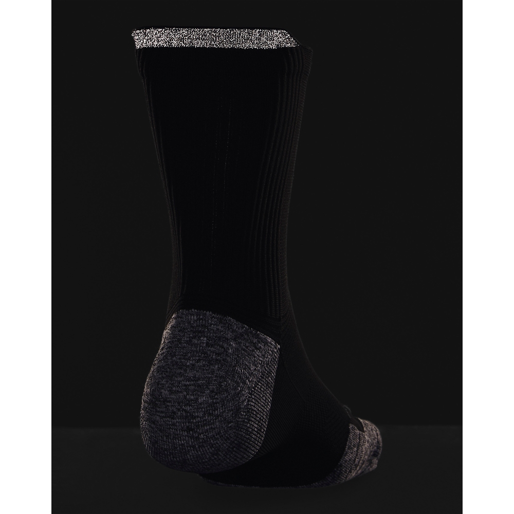 Under Armour UA ArmourDry™ Run Cushion Mid-Crew Socks - Black/Black/Reflective