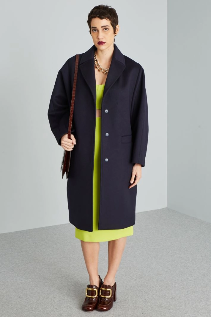 Oversized pure wool coat - NIGHT BLUE