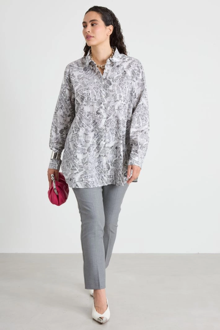 Cotton poplin shirt - WHITE