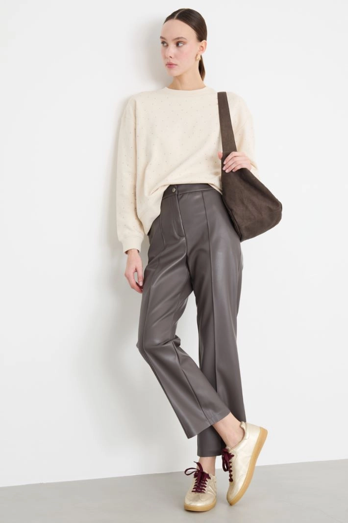 Rhinestone-Embellished Sweatshirt - WHITE