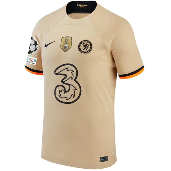 Chelsea Third Jersey w/ Champions League + Club World Cup Patches 22/23 (Sesame/Black)