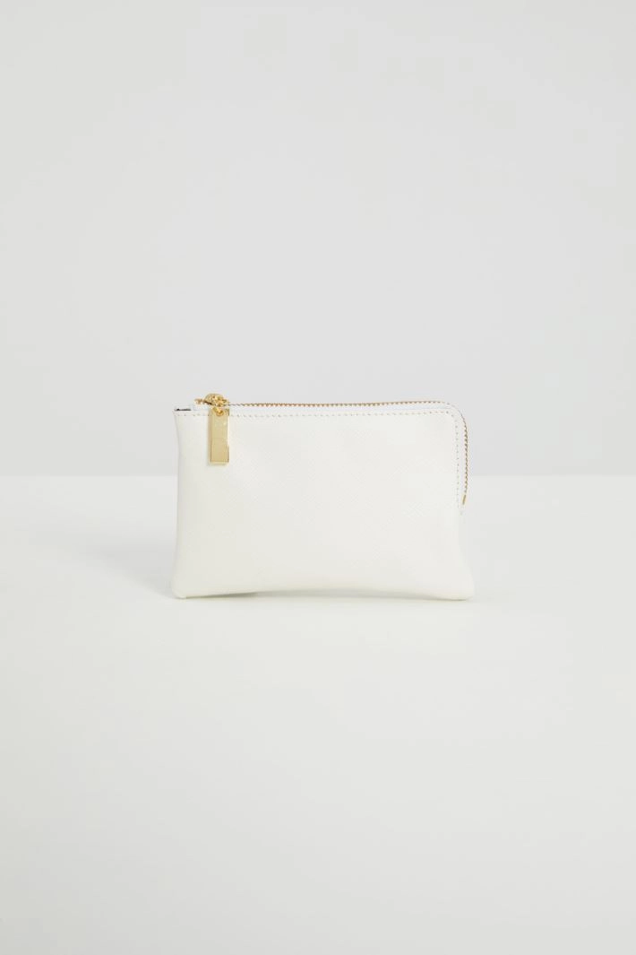 Saffiano-effect wallet - WHITE