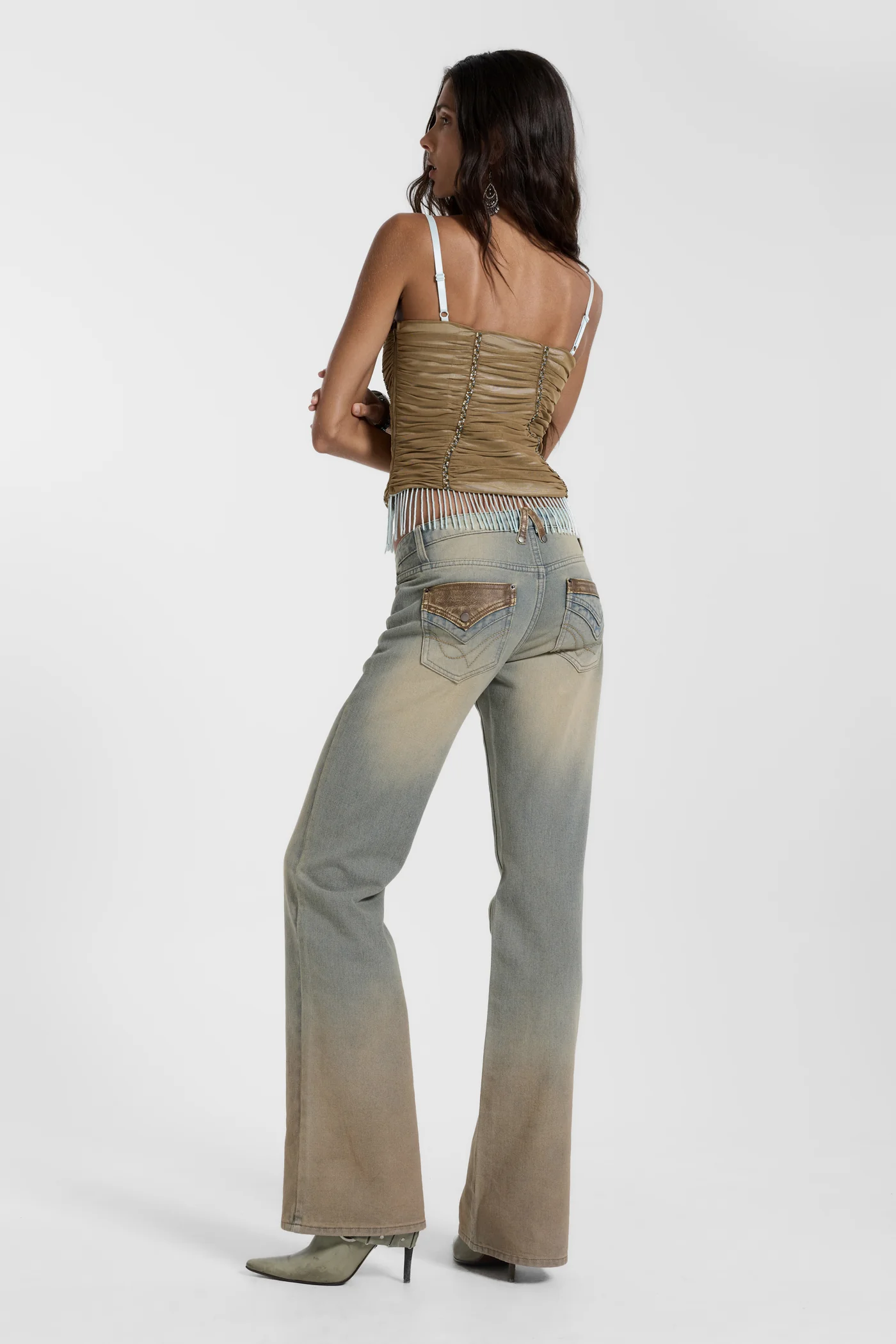Leni Low Rise Flare Jeans in Dust