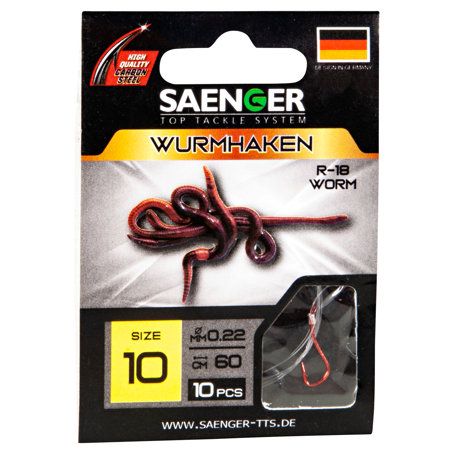 Sänger Target fish Hook, tied (Worm Hook R-18)