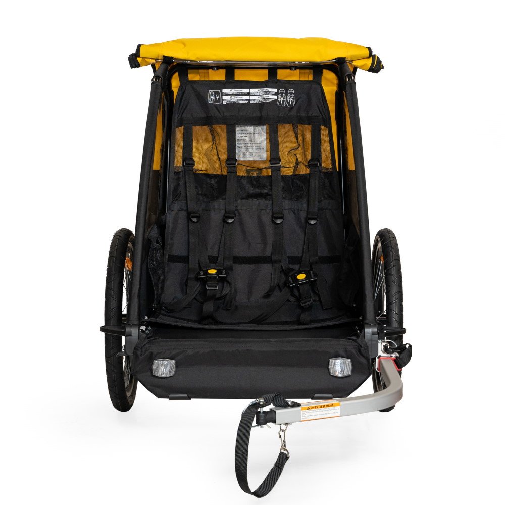 Burley Bee Double Bike Trailer for 1-2 Kids - yellow/black