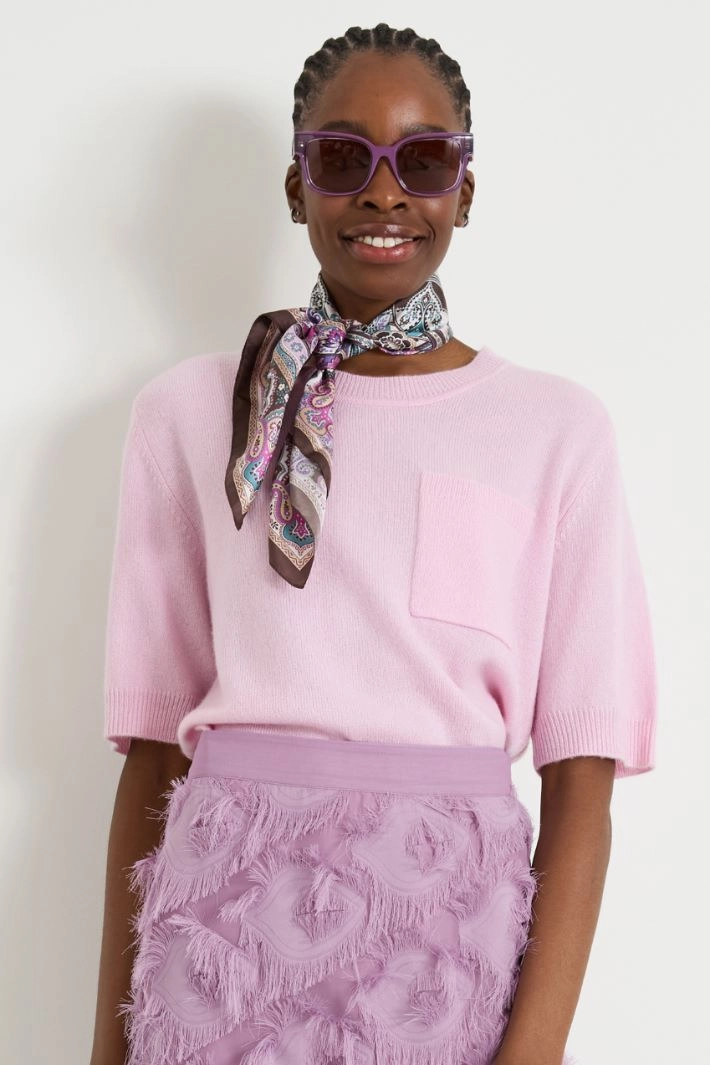 Silk twill scarf - PINK