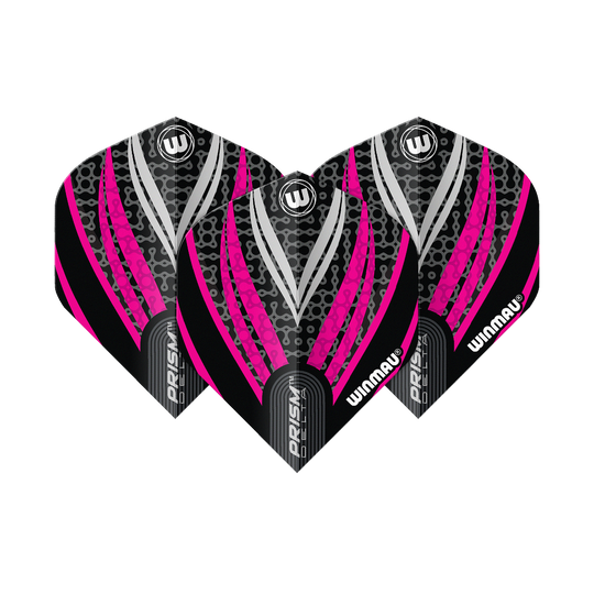 Winmau Prism Delta Black White Pink No. 2 Standard Flights