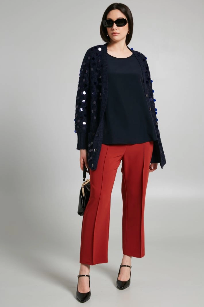 Cady pleated trousers - BRICK