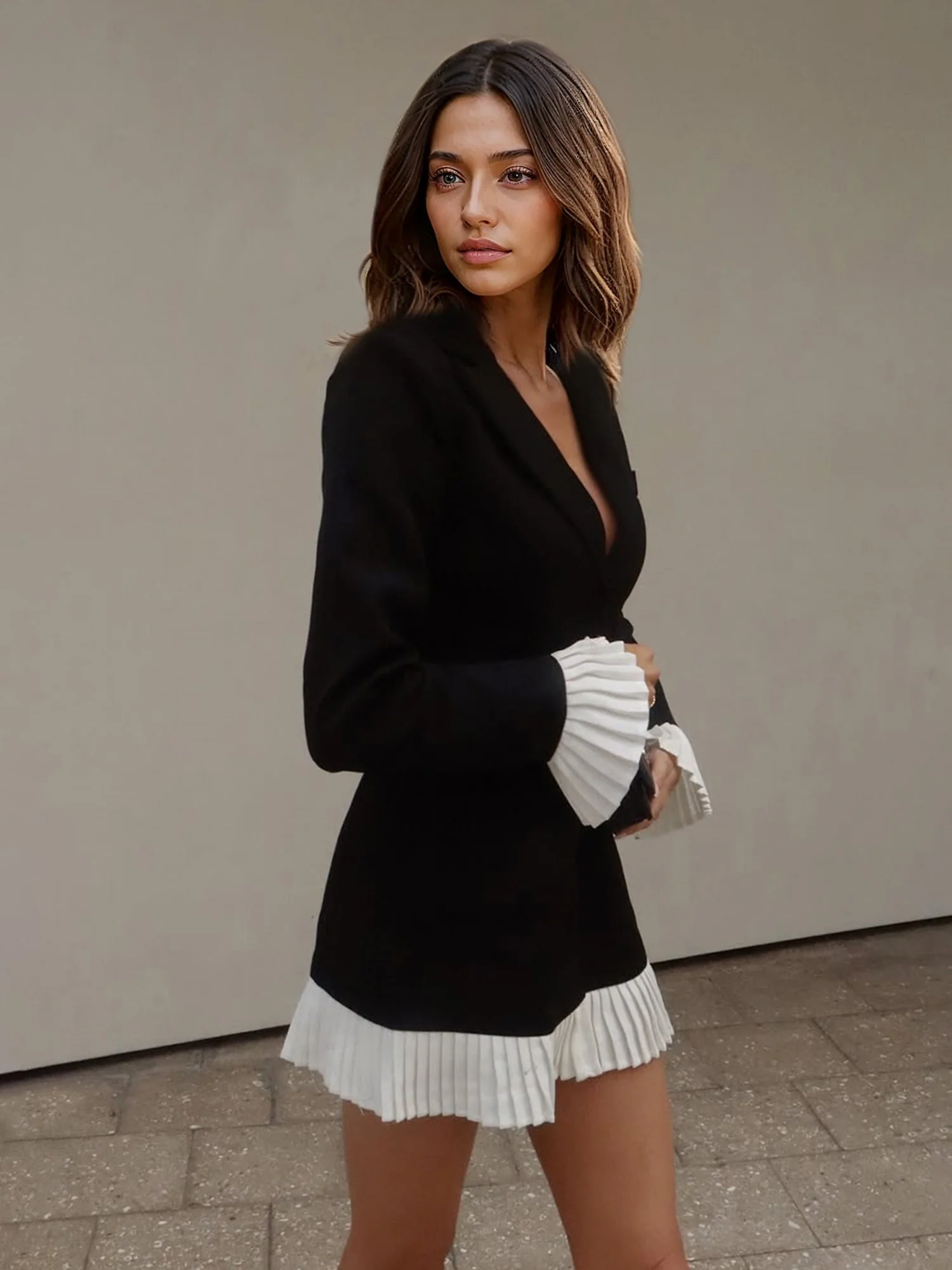Structured Black Blazer Mini Dress