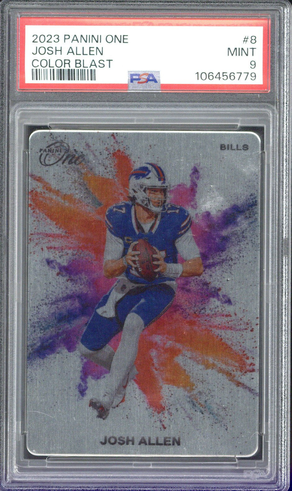 2023 Panini One Josh Allen Color Blast #8 PSA 9