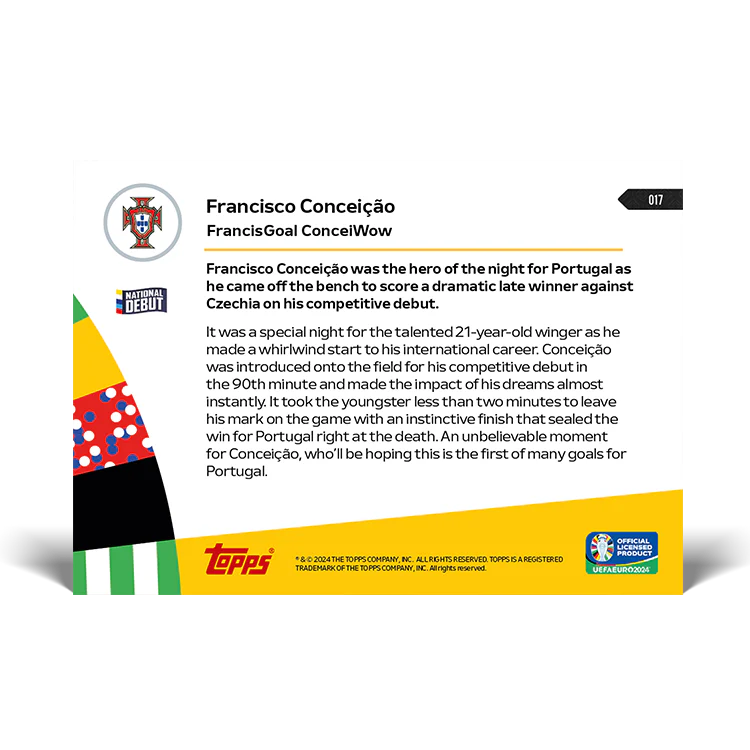 Francisco Conceição - FrancisGoal ConceiWow - EURO 2024 TOPPS NOW® Card 17
