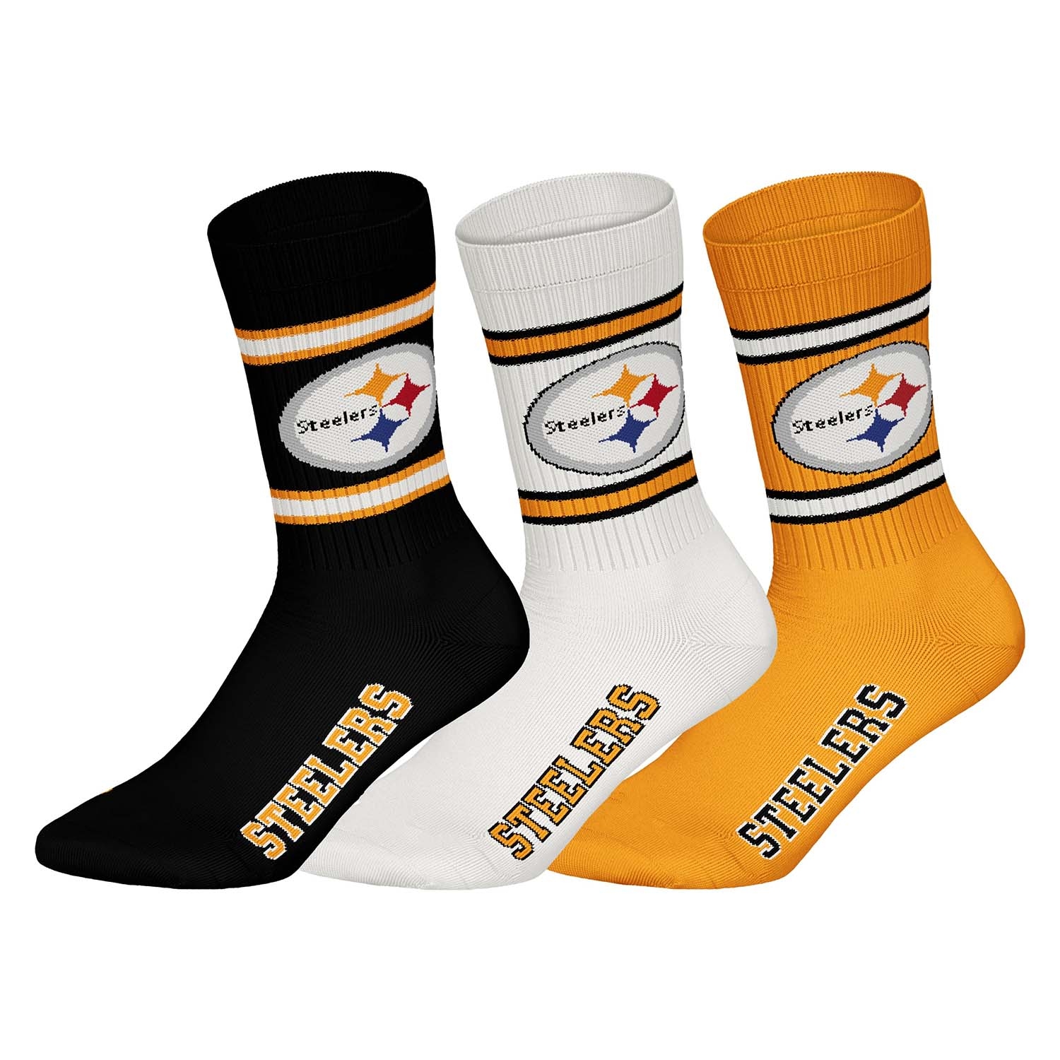 Pittsburgh Steelers Team Set NFL Crew Socks (3-Pack)