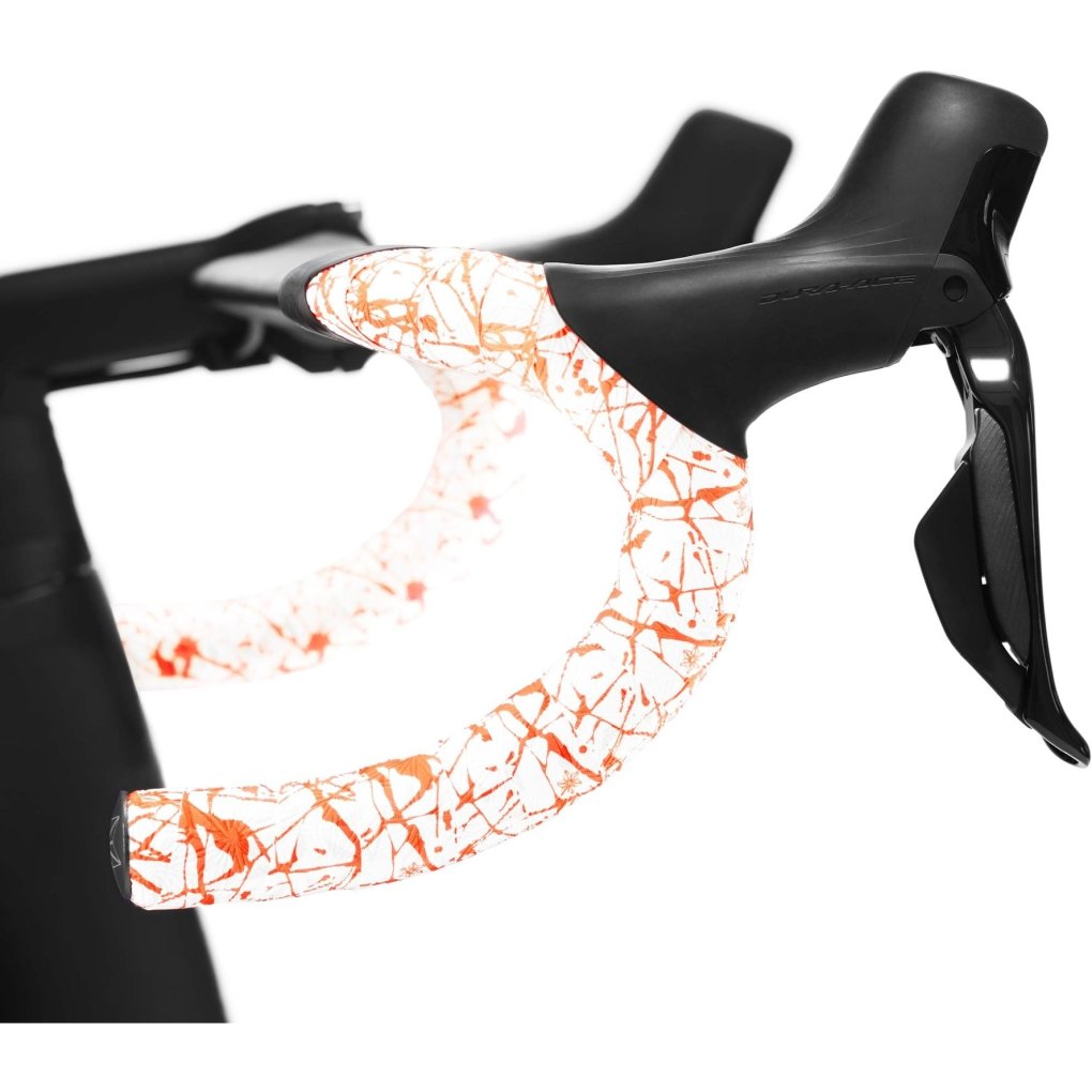 Supacaz Super Sticky Kush Splat Limited Handlebar Tape - White / Neon Orange