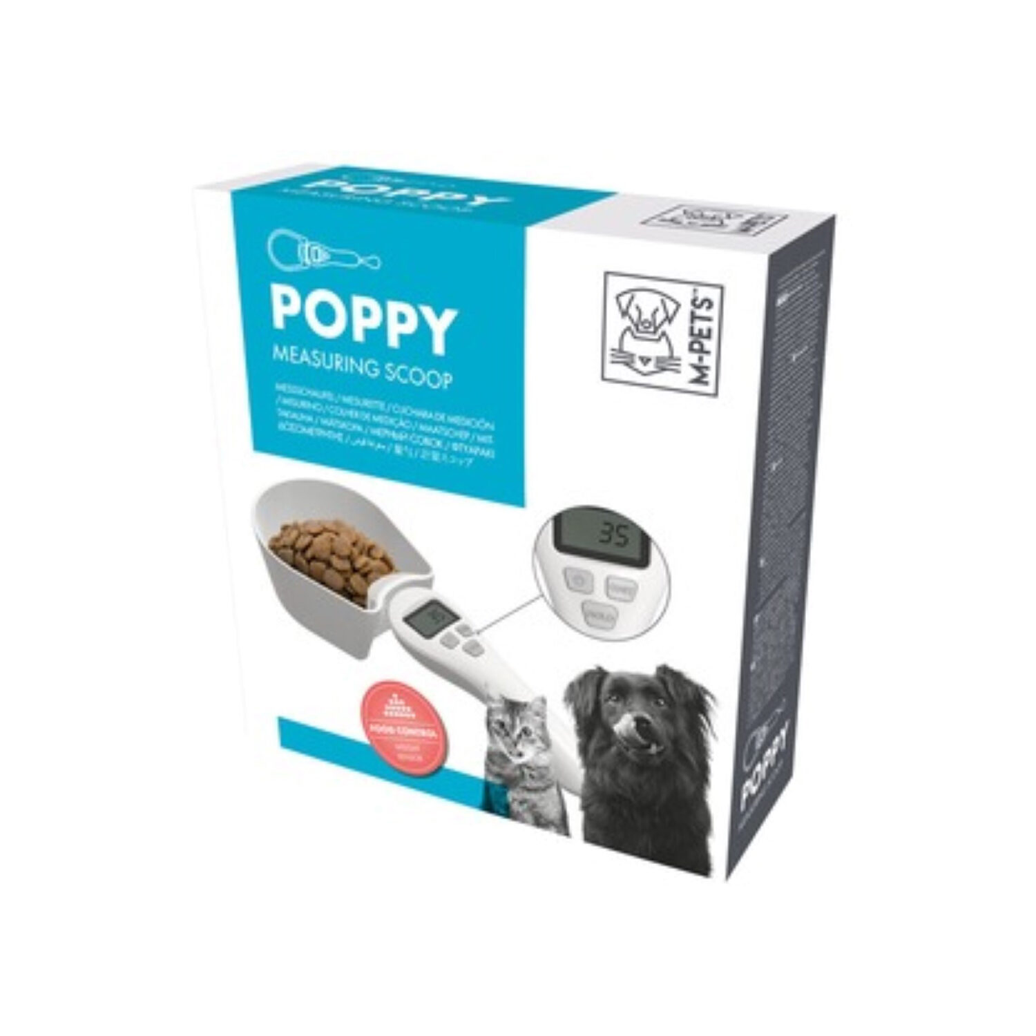 M-Pets Poppy Scoop with Weight Sensorr- 29 x 9.4 x 5 cm - White