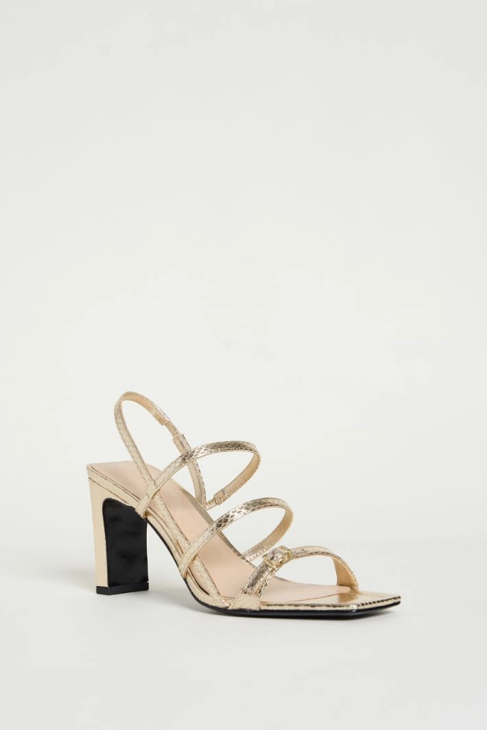 Metallic-finish sandals - GOLD