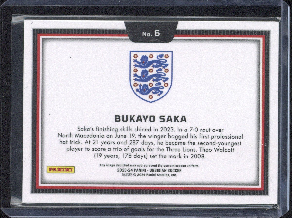 2023-24 Panini Obsidian Bukayo Saka Black Color Blast #6
