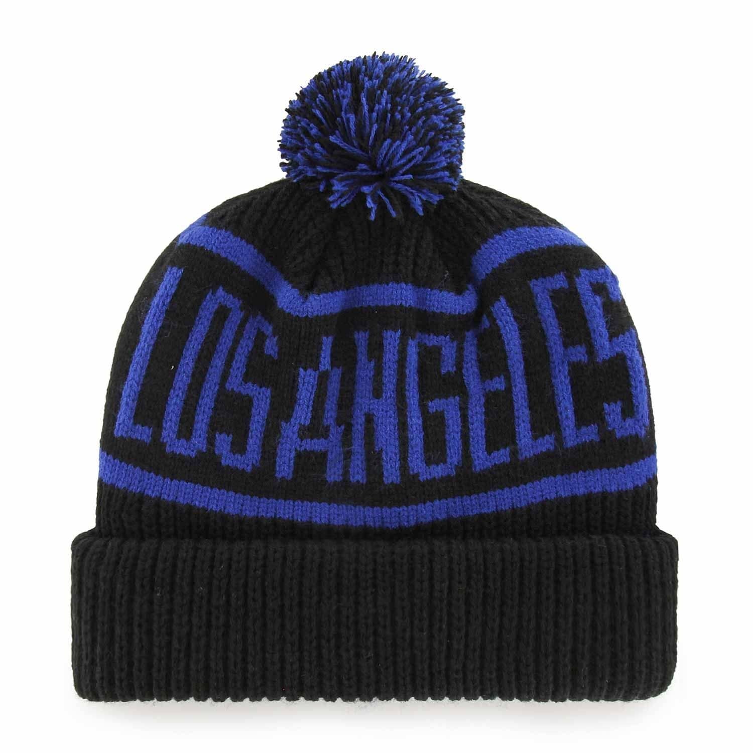 Los Angeles Dodgers Wraparound MLB Knit Hat w/ Pom Black
