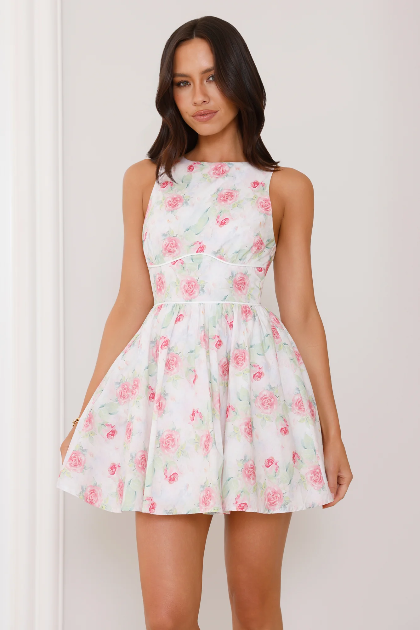 Whimsical Petals Mini Dress Pink