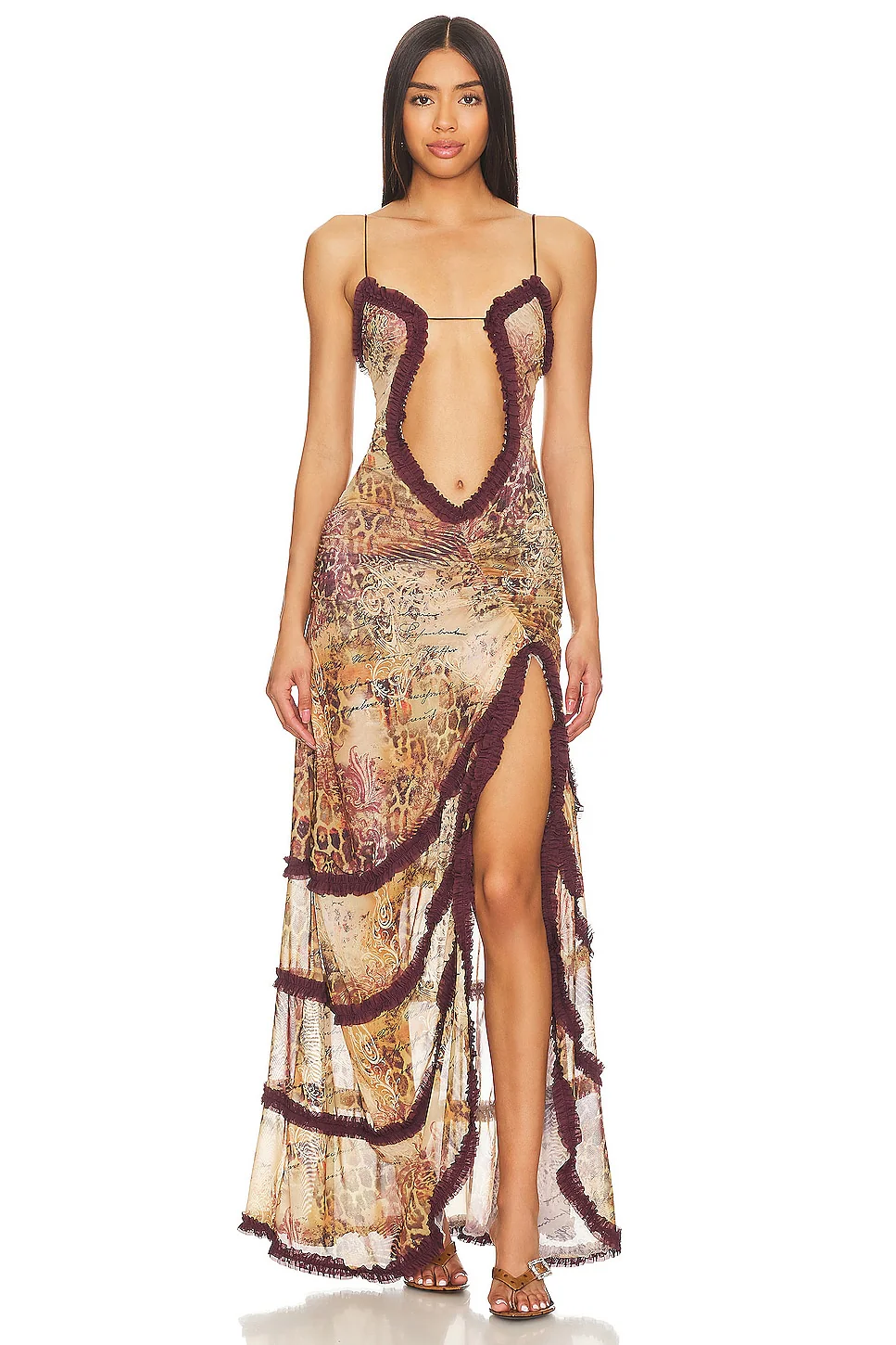 Open Neck Maxi Dress