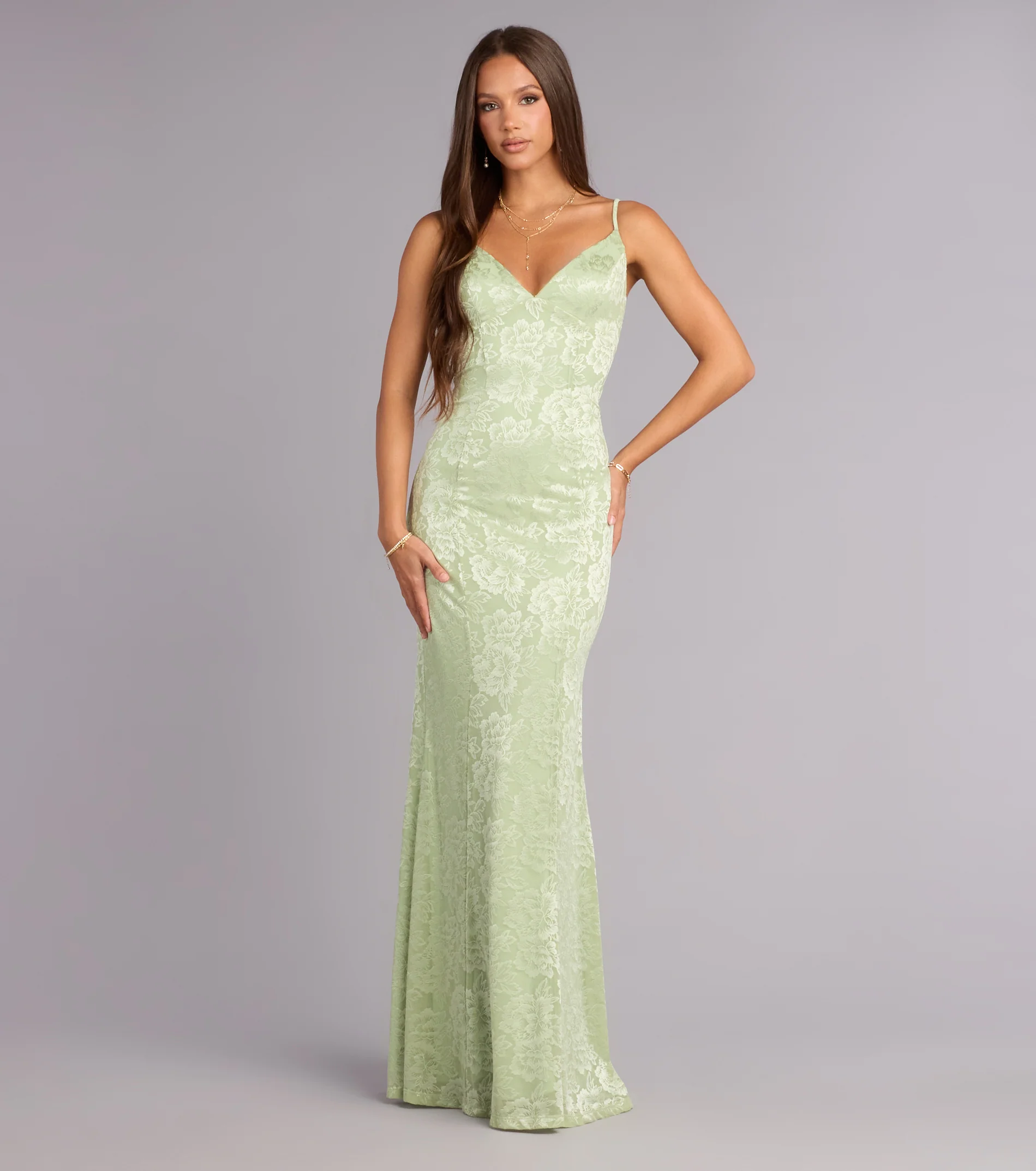 Alex Floral Tie-Back Formal Dress