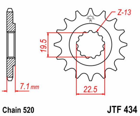 JT. standard steel 434 - 520Ref: Jtc01126A / 1077392004