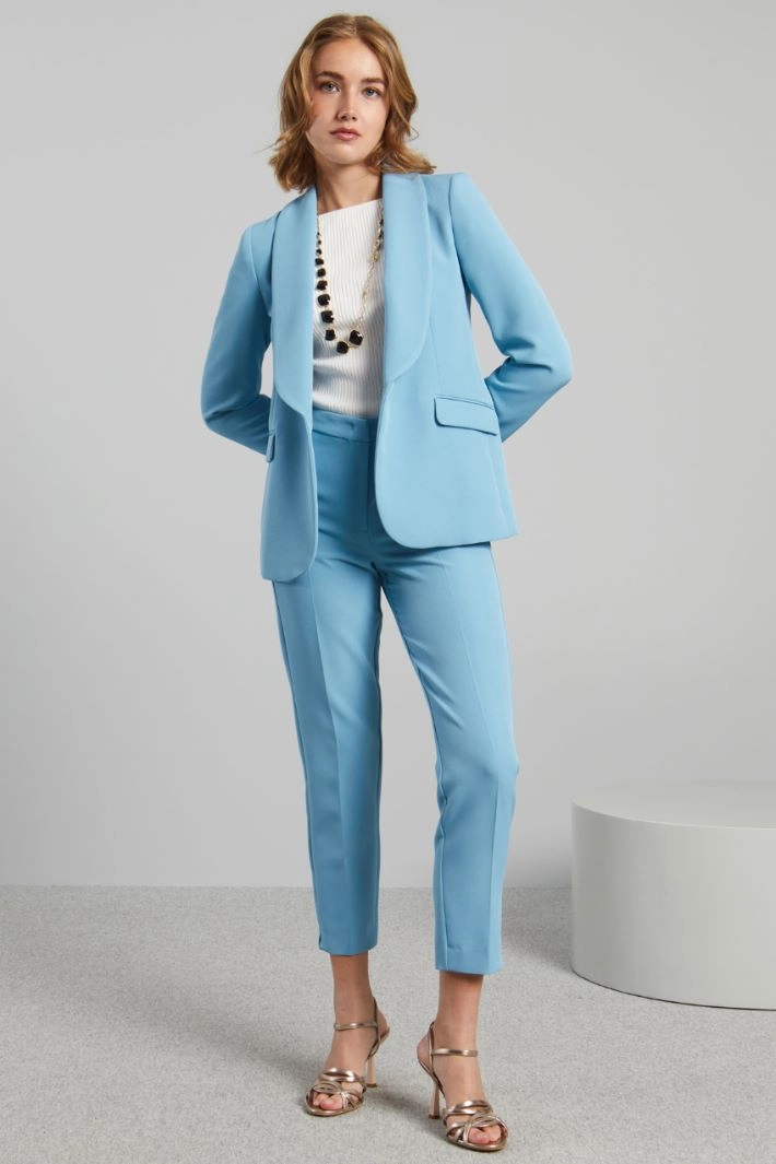 Trousers with slits at hem - LIGHT BLUE