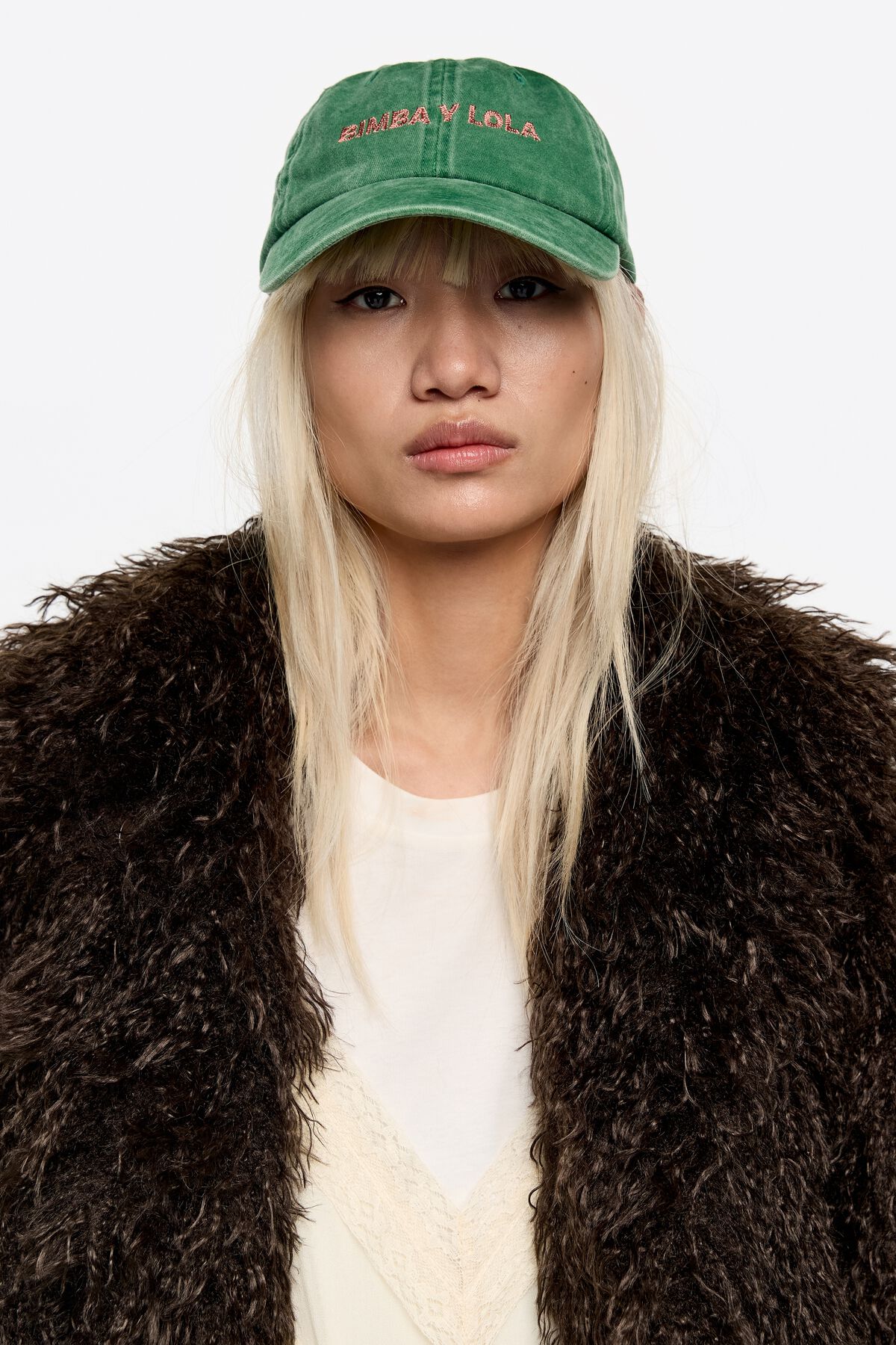 Green washed cotton cap