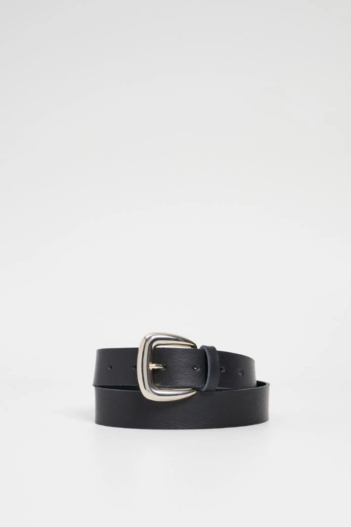 Belt with rounded buckle - BLACK