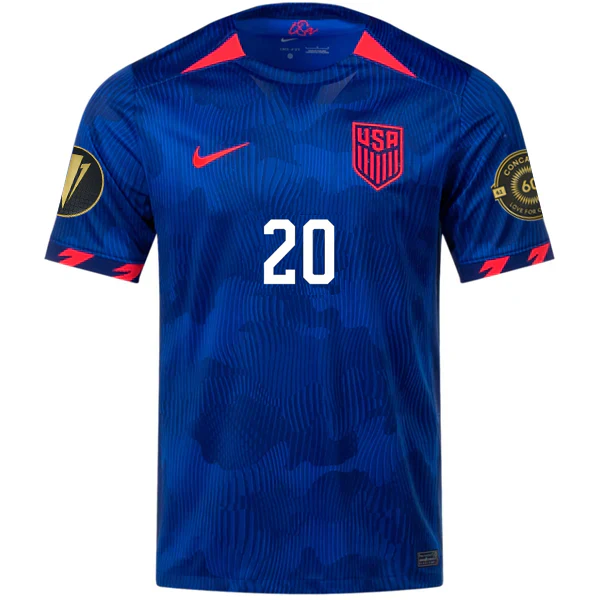 Mens United States Balogun Away Jersey w/ Gold Cup Patches 23/24 (Hyper Royal/Loyal Blue)