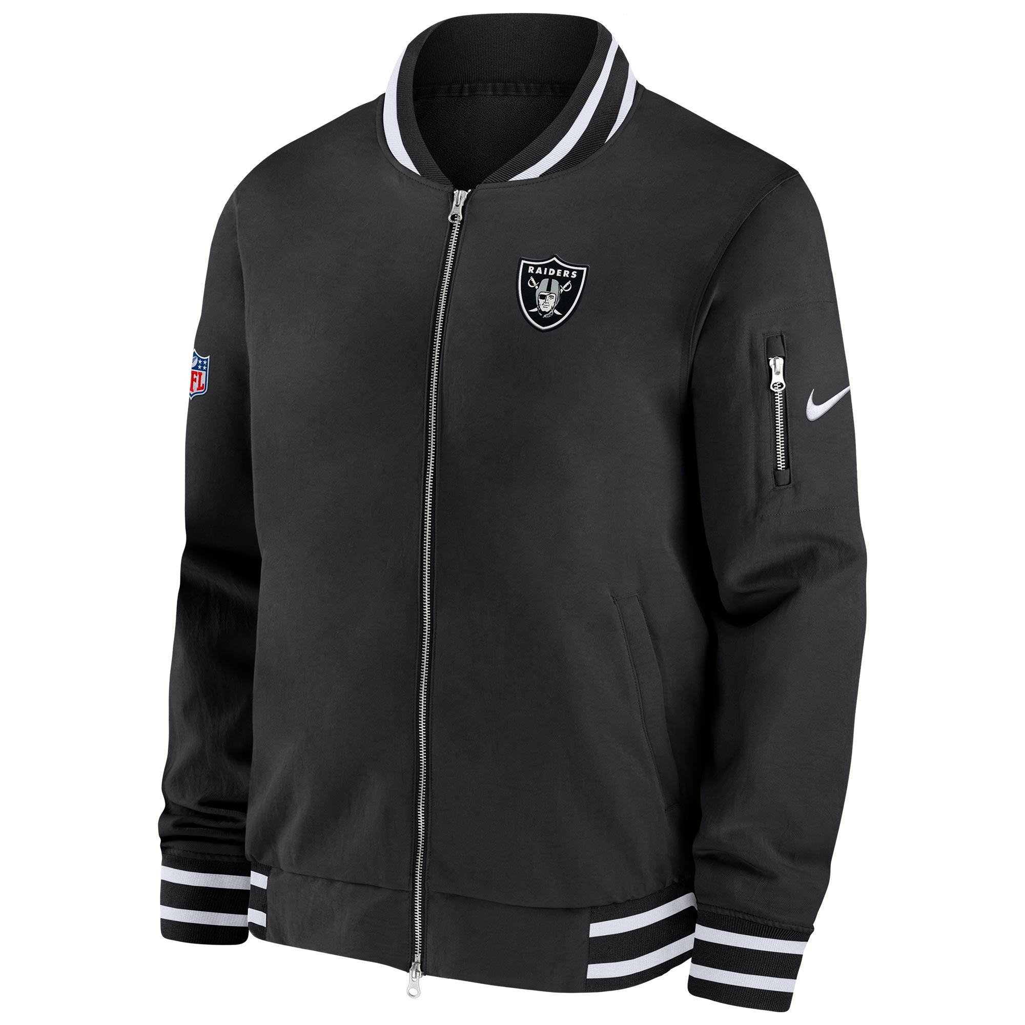 Las Vegas Raiders NFL Sideline Nike Coach Bomber Jacket