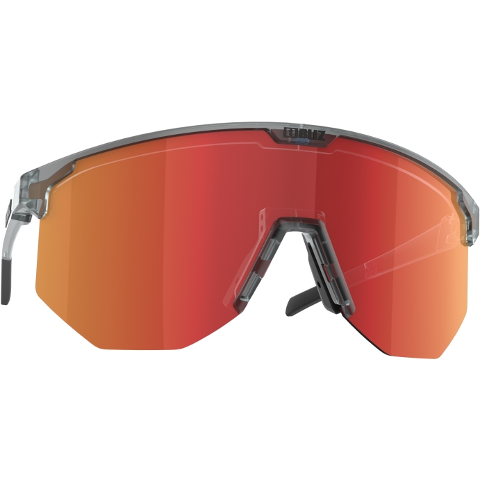 Bliz Hero Glasses - Transparent Dark Grey - Brown Red Multi
