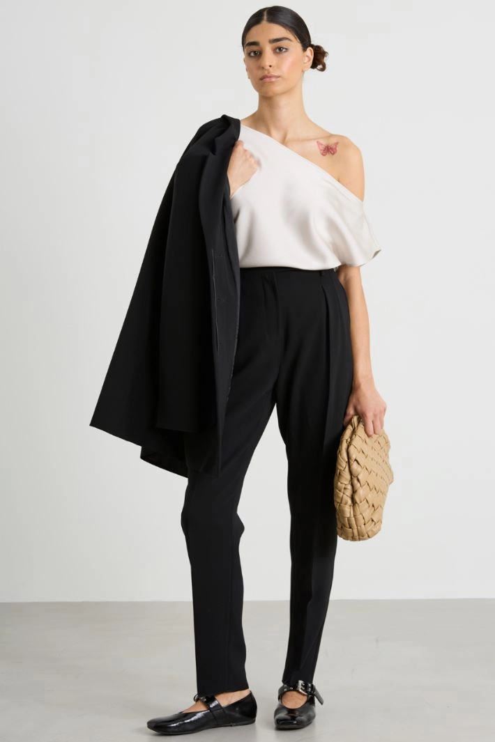 Asymmetrical draped top - PEARL