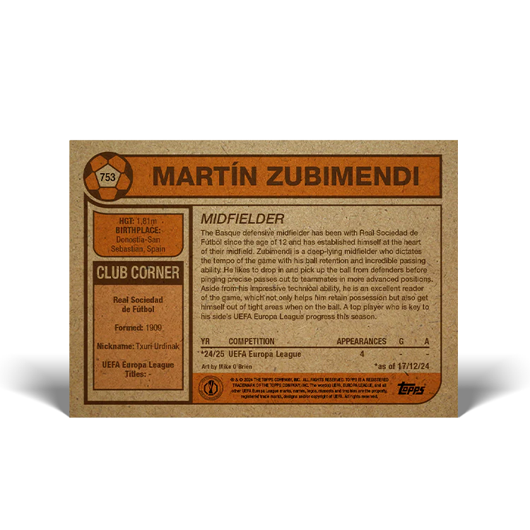UCC Living Set Card 753 - Martín Zubimendi