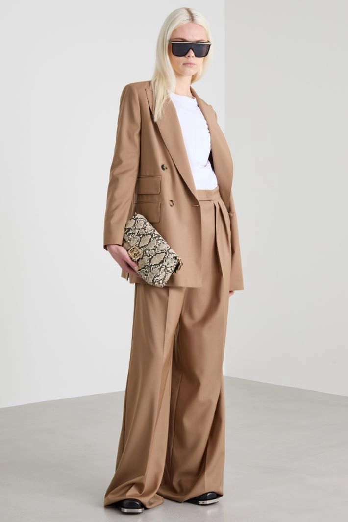 Wool Canvas Blazer - CAMEL