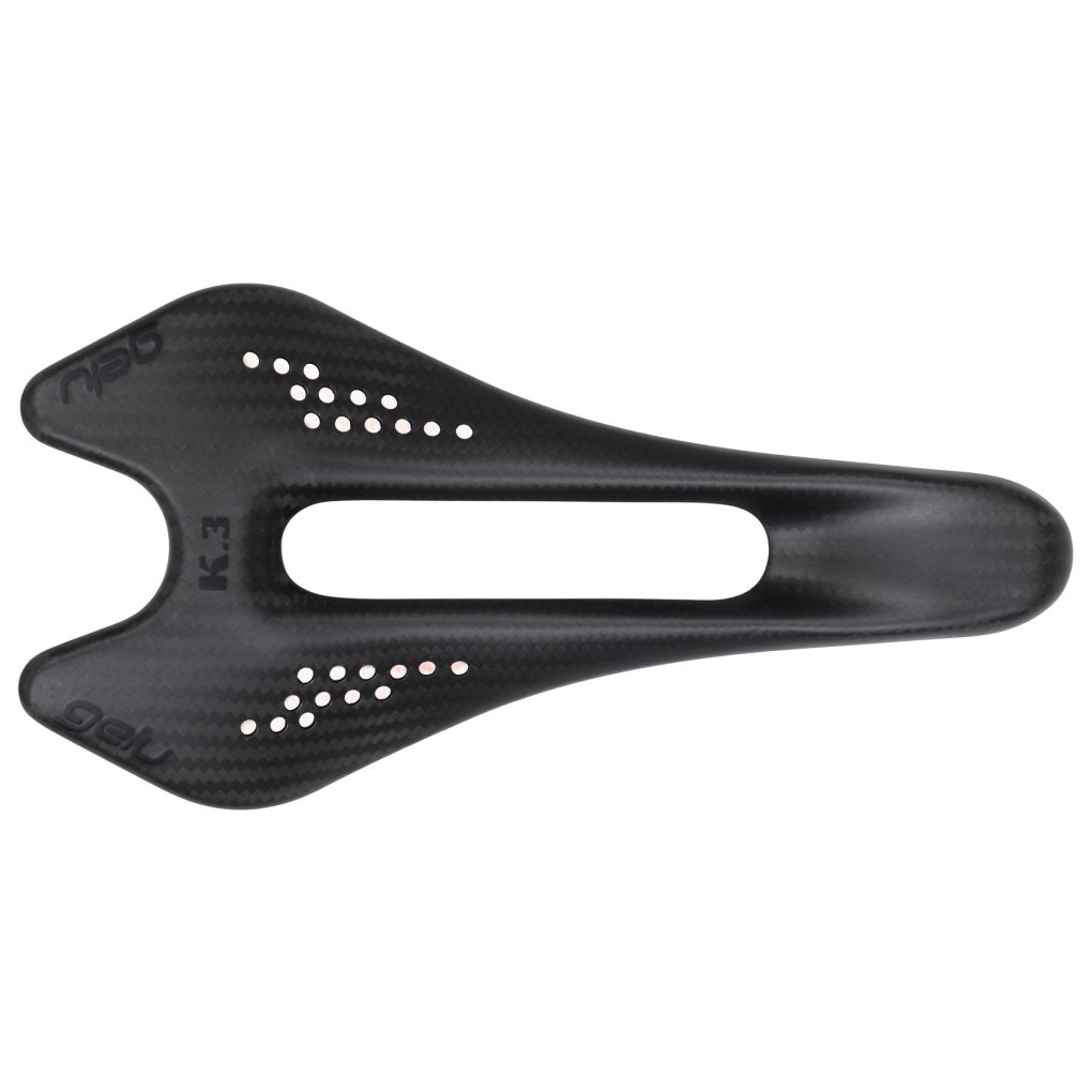 Gelu K3 Carbon Saddle with Punctured Top - black Logos