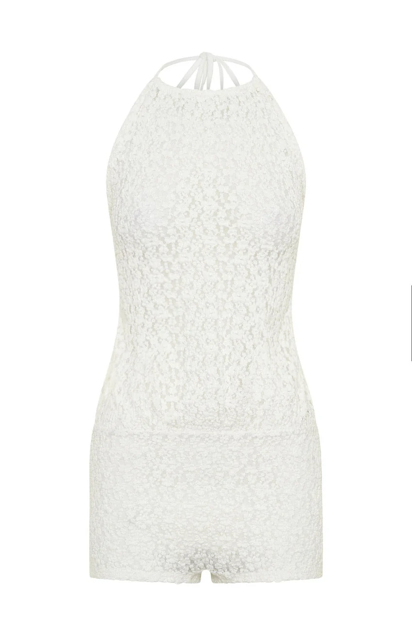 Misbehave Playsuit Off White
