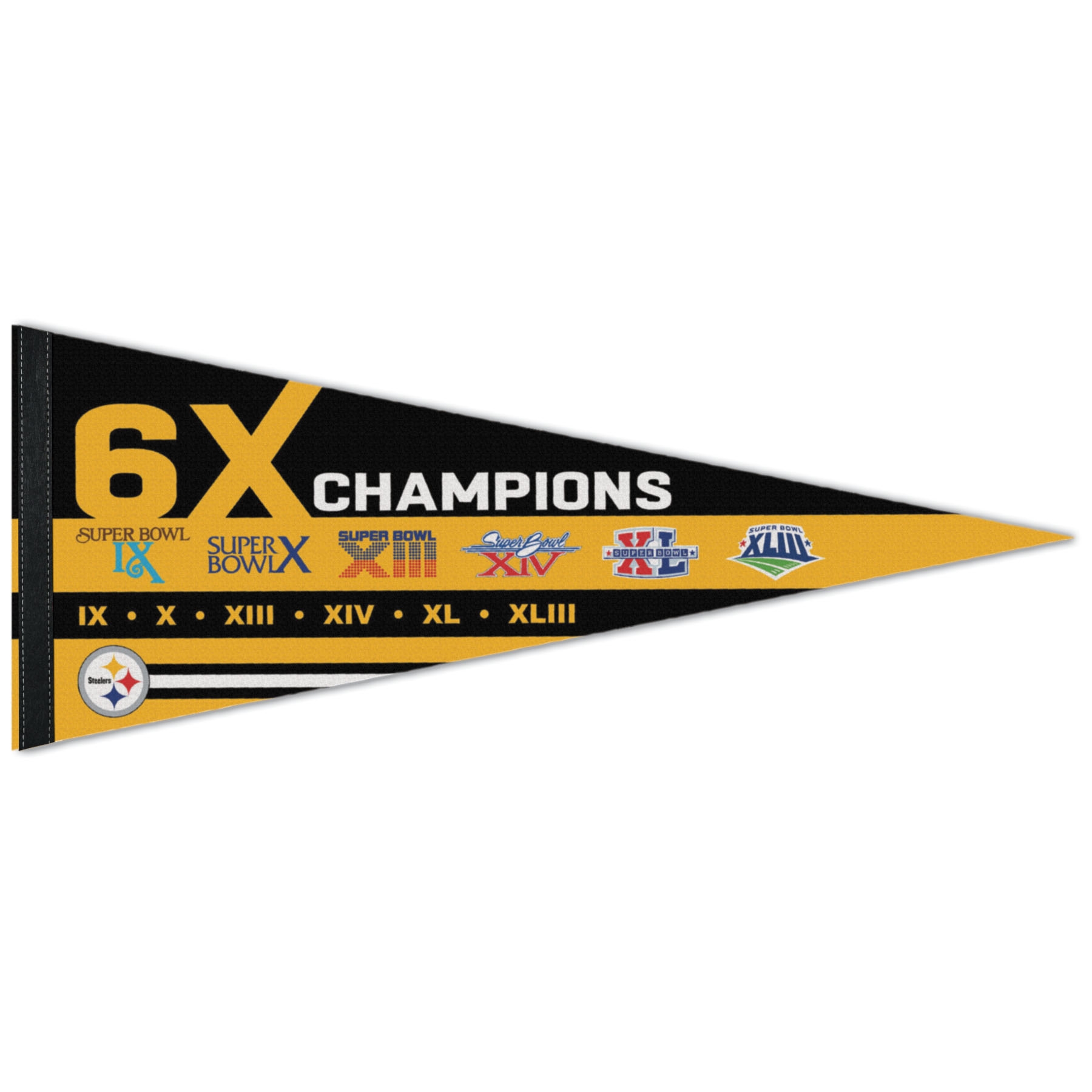 Pittsburgh Steelers 6x Champions Premium NFL Pennant