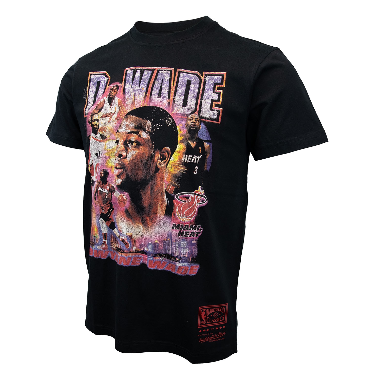 Dwyane Wade Miami Heat Mitchell & Ness Vintage Hype NBA Tee Black