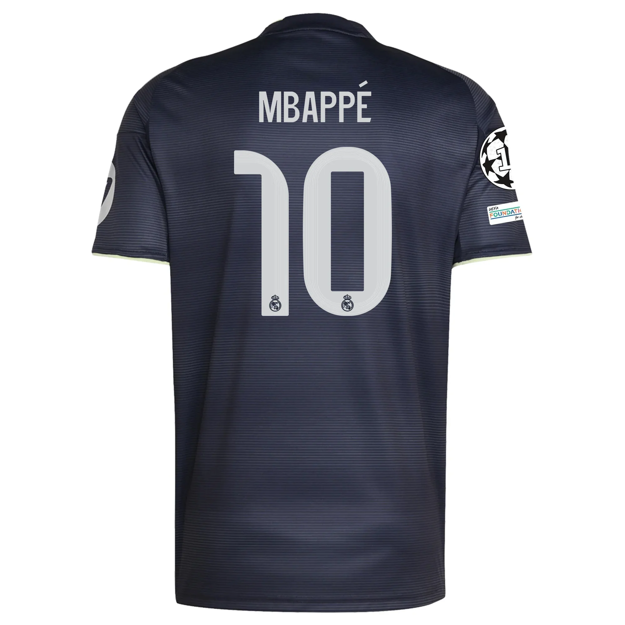 Kylian Mbappé Real Madrid 25/26 Away Jersey w/ Champions League Patches (Legend Ink)
