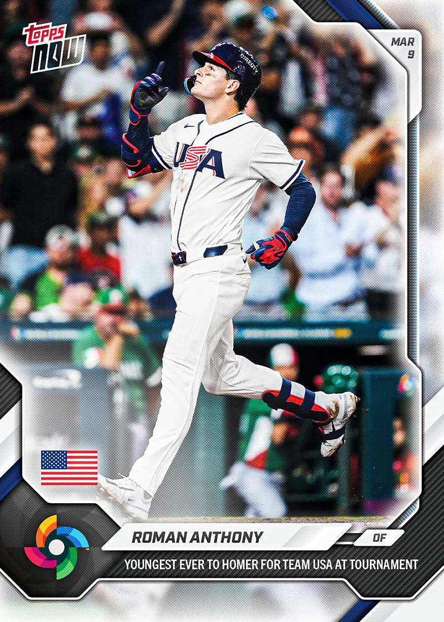 Roman Anthony - 2026 World Baseball Classic Topps NOW® - Card 21 - PR: 8798