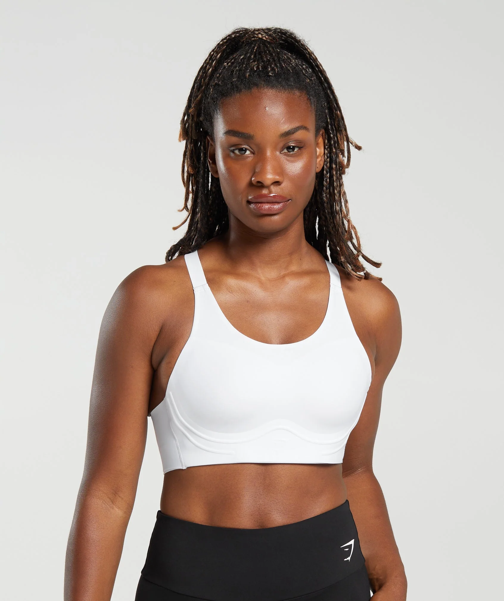 Cross Back Sports Bra White