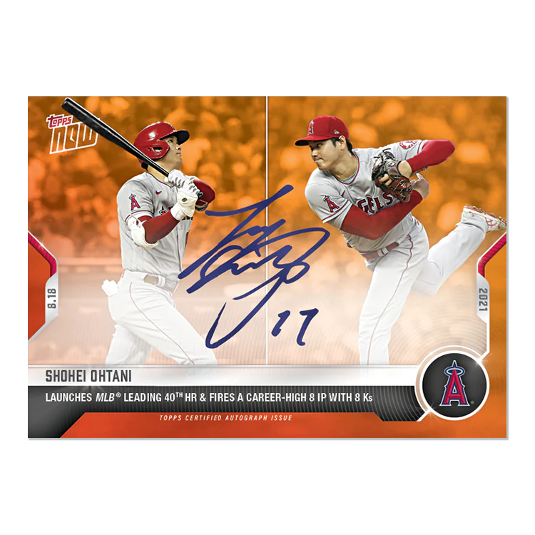 On-Card Auto # to 5 - Shohei Ohtani - 2021 MLB TOPPS NOW® Card 677E