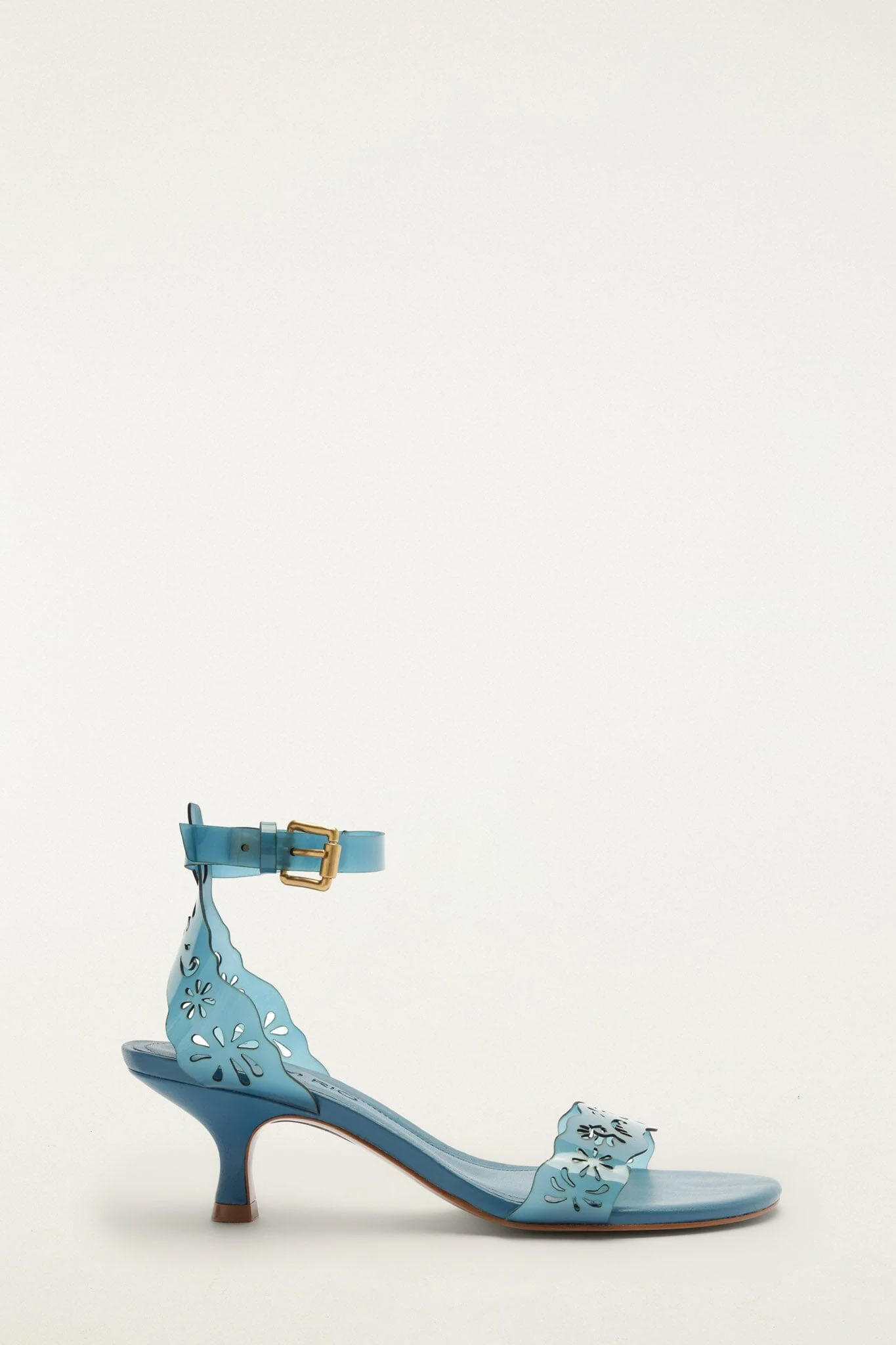 Blue Lace Jelly Kitten Heeled Sandal