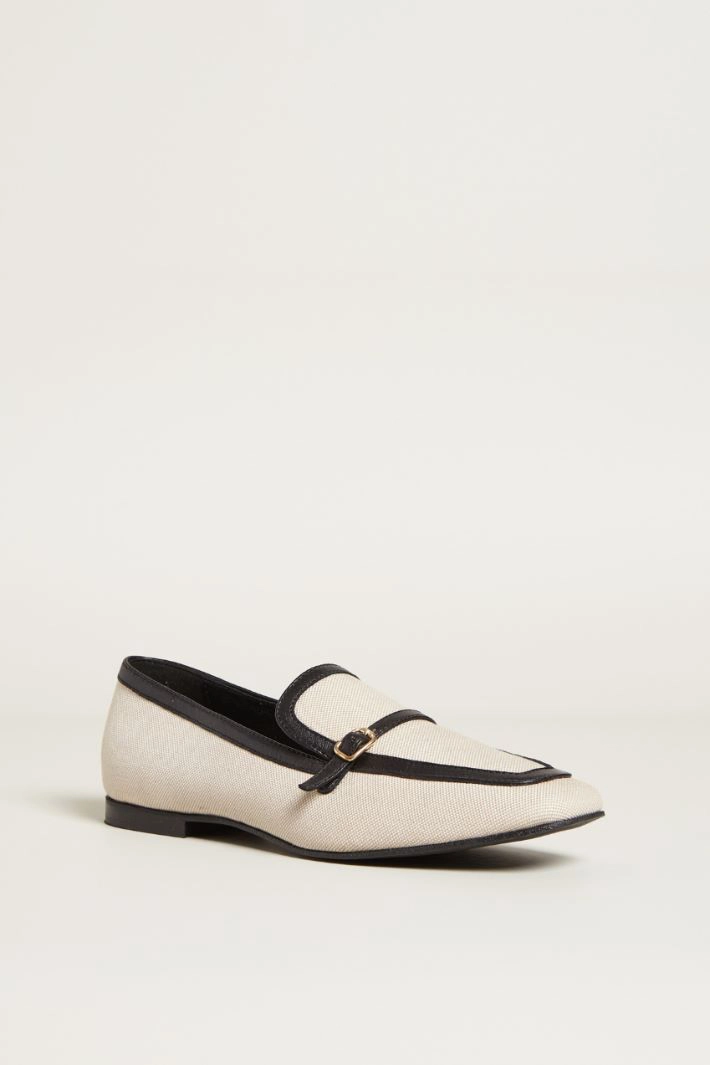 Cotton moccasins - SAND BLACK