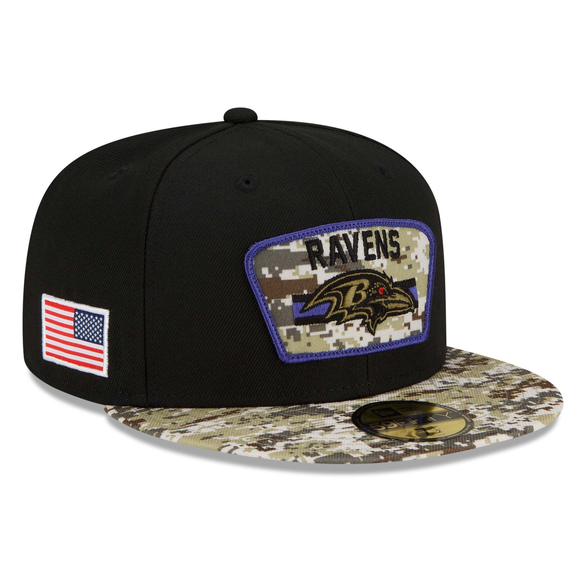 Baltimore Ravens 2021 NFL On-Field Salute to Service New Era 59FIFTY Fitted Cap